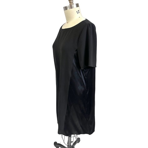 NWT Eileen Fisher Ballet NK K/L Dress, Black size L Silk Georgette Crepe $358 - Picture 2 of 5